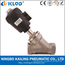 Piston type single acting normally closed Y type of angle seat valves, KLJZF-1.5"